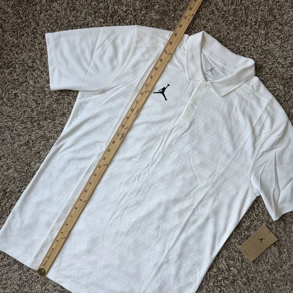 Jordan Dri-FIT Coach Victory Polo White Black Men's Size Medium FN6924-657 NEW